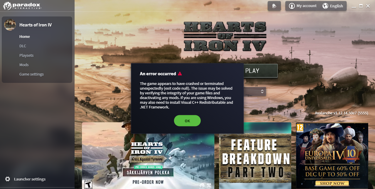 Exit Code Null | Paradox Interactive Forums