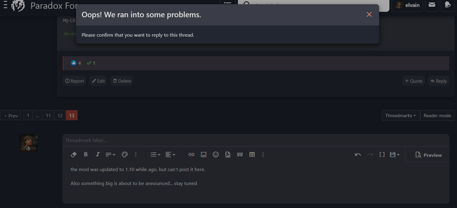 Please help - Unable to post in older threads | Paradox Interactive Forums