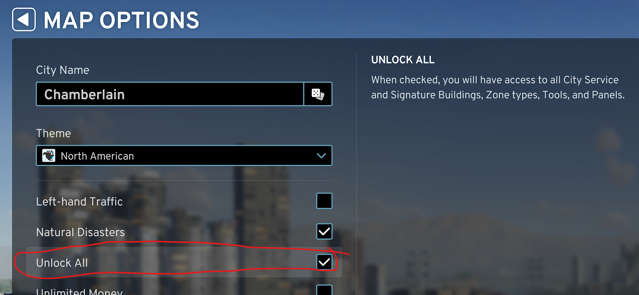 WISH/Suggestion options for starting square AND/OR unlock all map