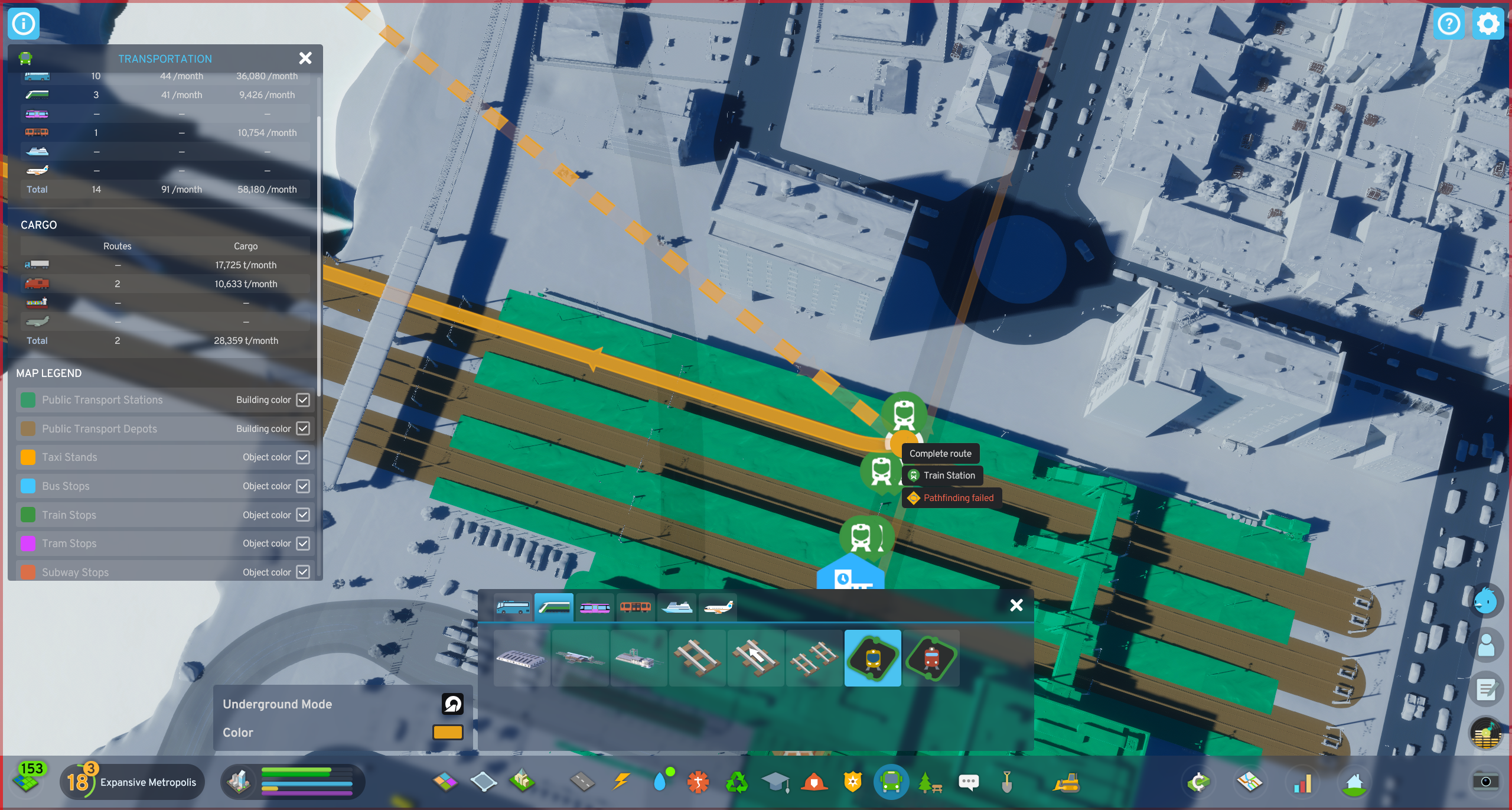 Cannot get turnback to appear at train station at areas close to ...