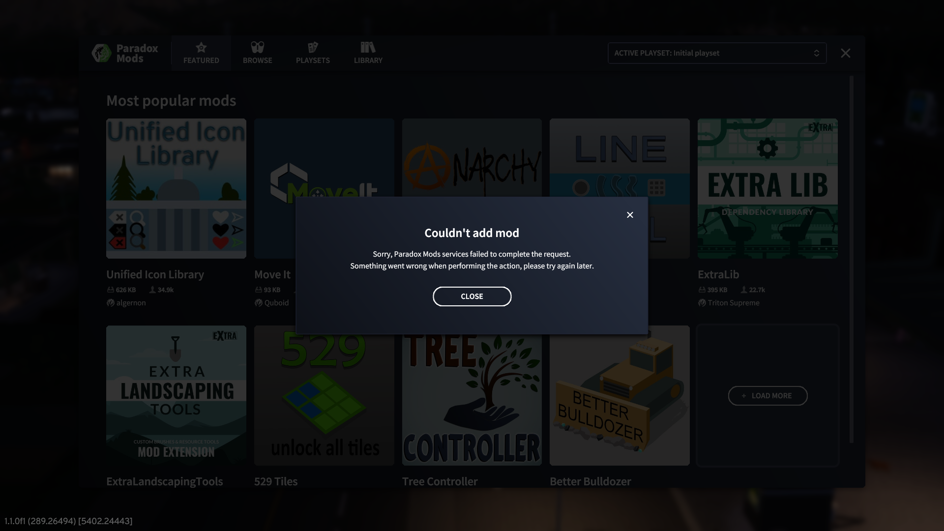 Mod error CS2 