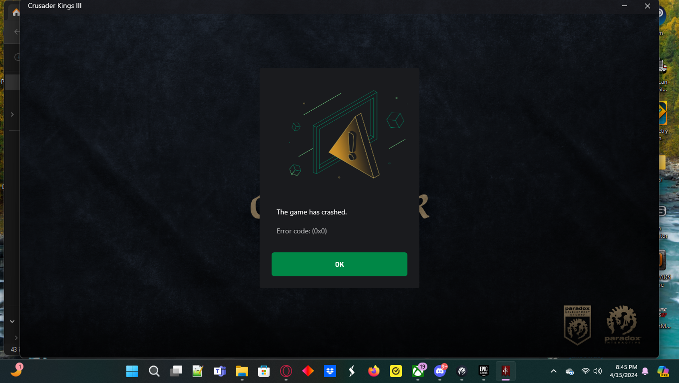 So This happens when i try to play CK3 | Paradox Interactive Forums