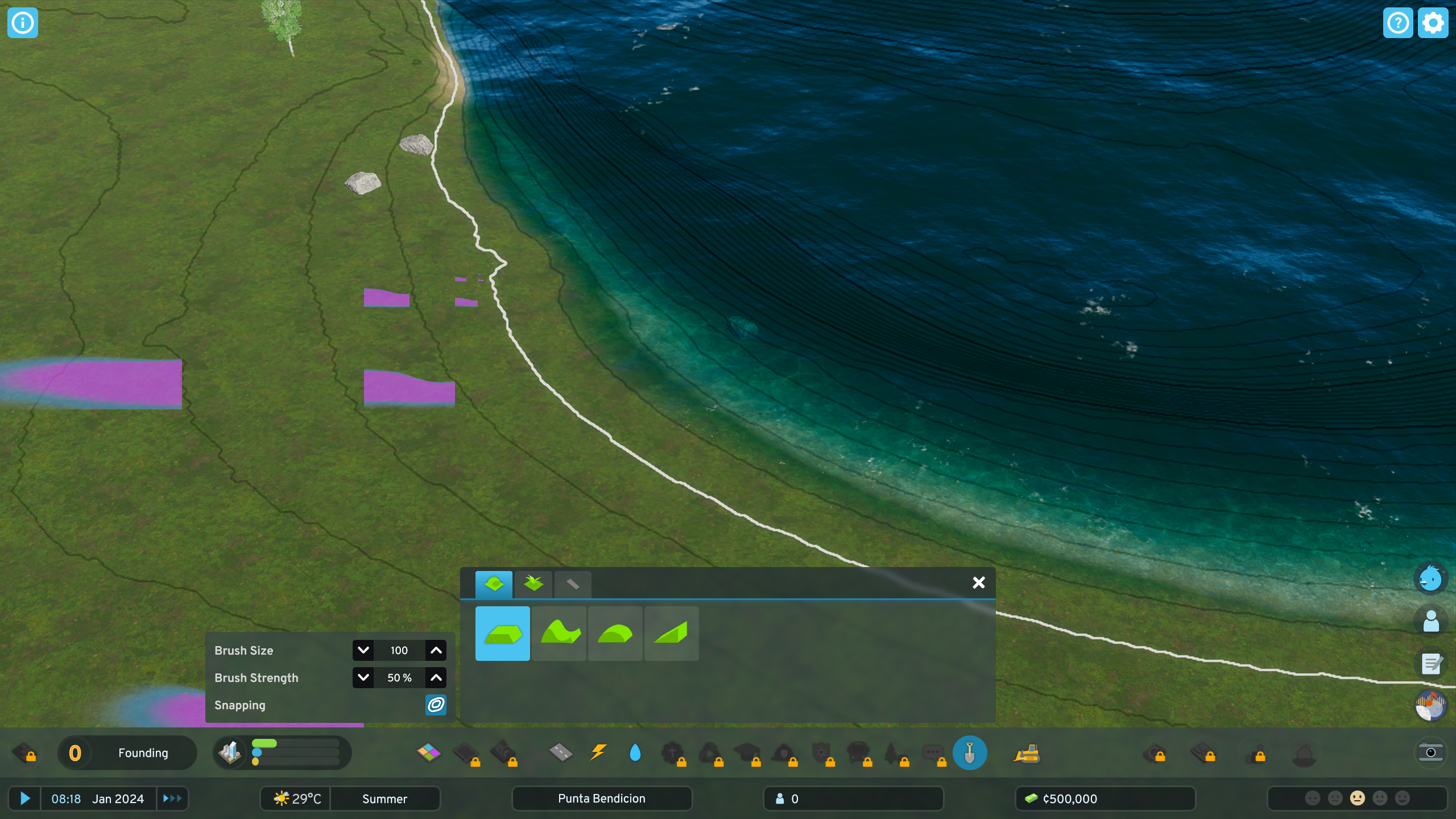 Recently the terrain brush and other underlying effects (like the ...