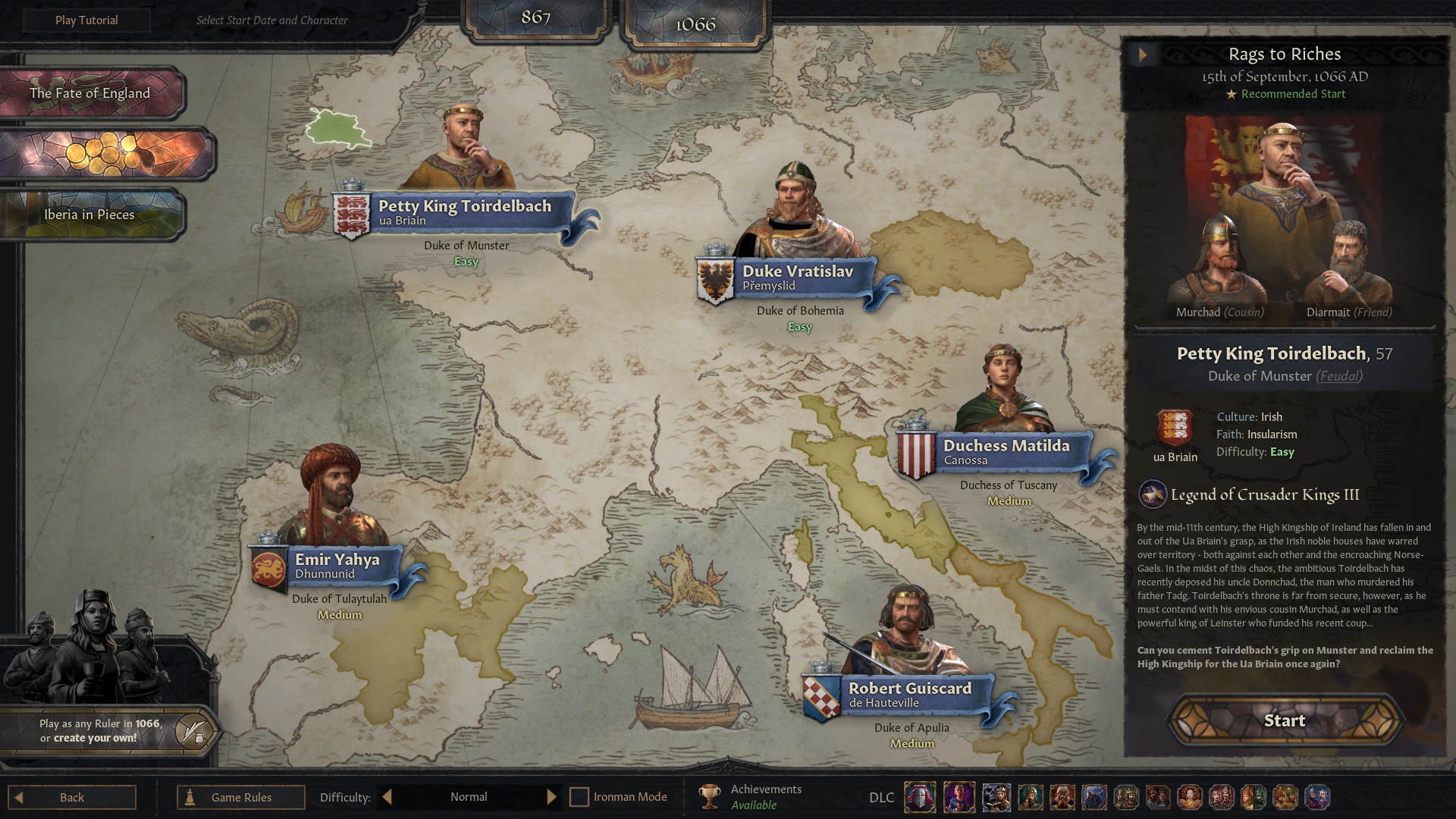 Legends of CK3 suggested character events nothing for Murchad