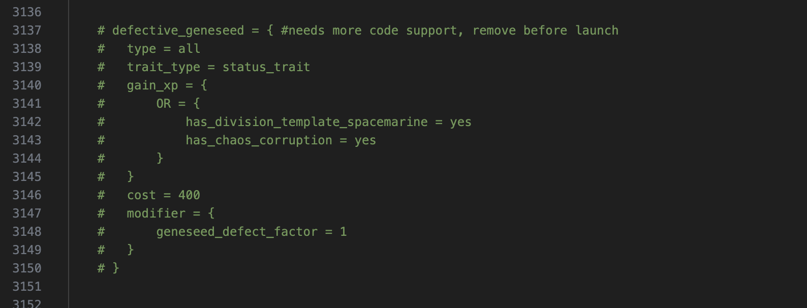 Code that Appears to not Belong (I think a bug report is the proper way ...