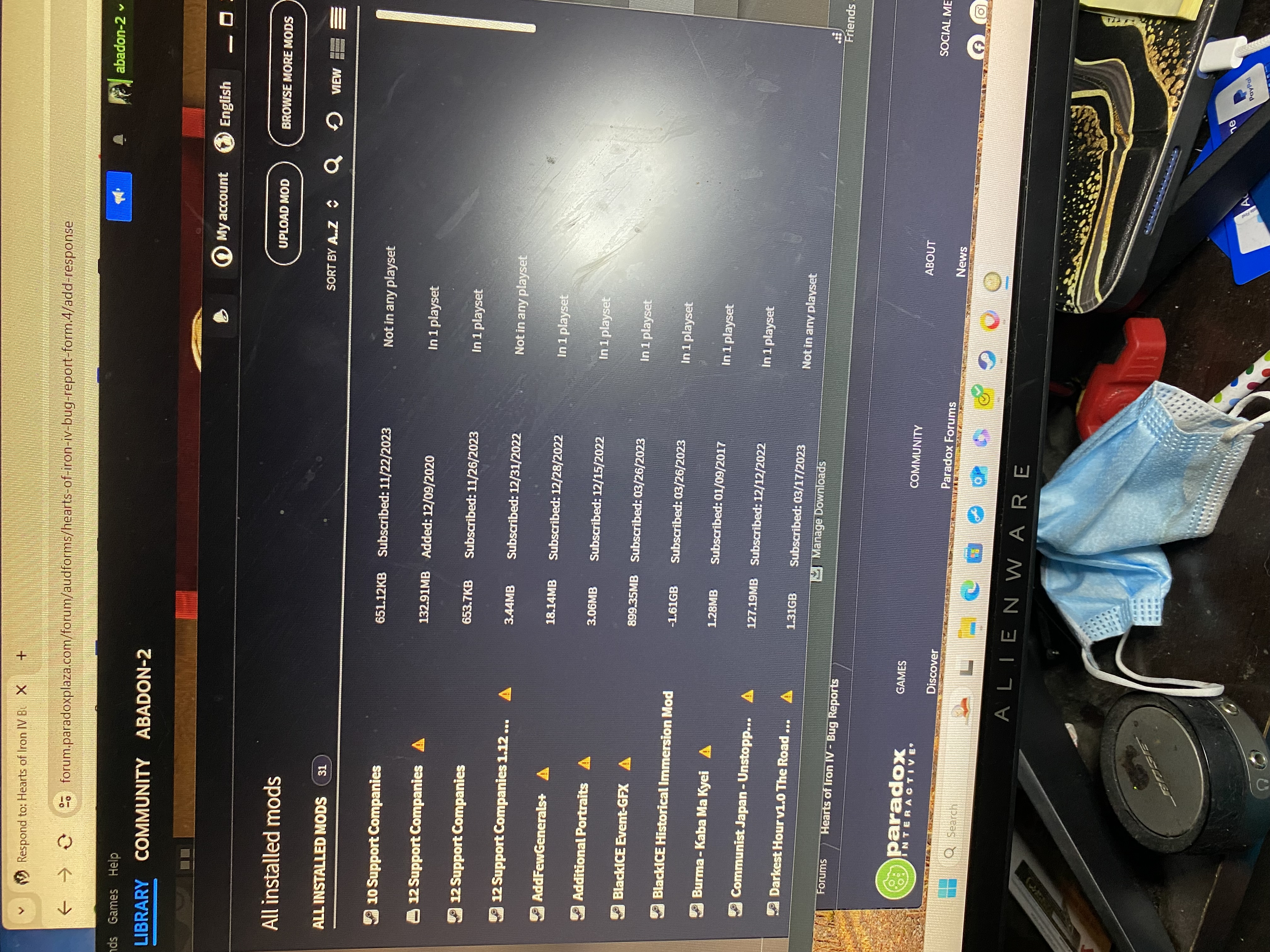 cannot delete installed mods | Paradox Interactive Forums