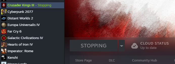 Game not stopping in Steam | Paradox Interactive Forums