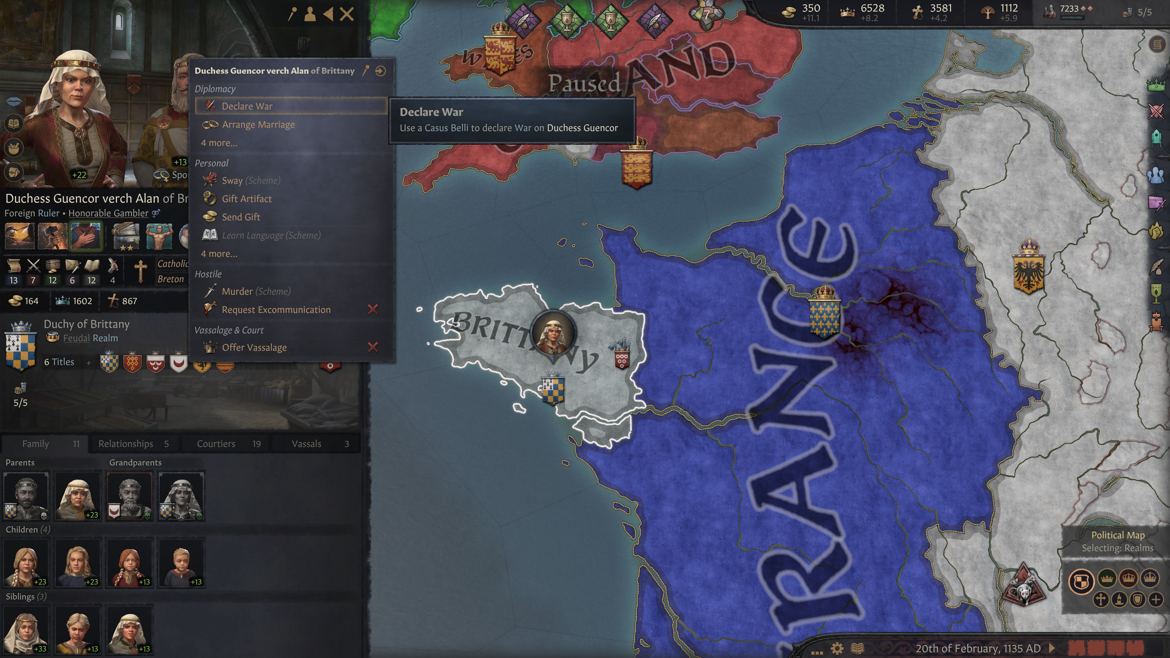 Declare war is selectable sometimes despite no CB Paradox Interactive