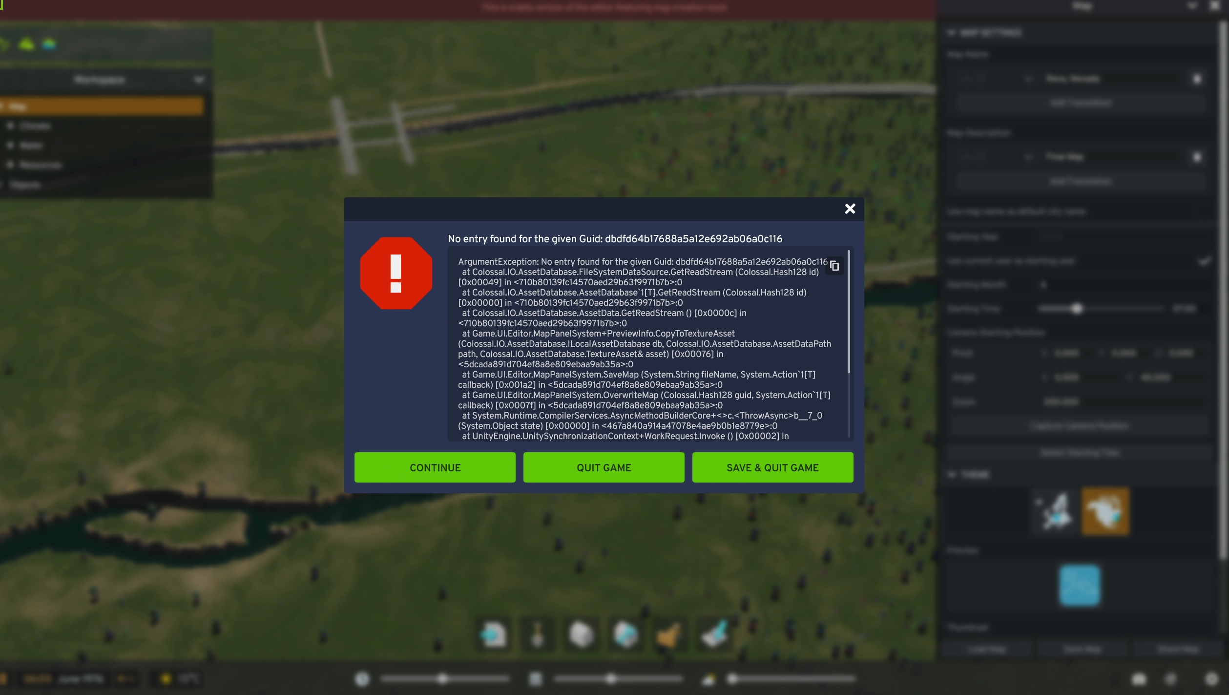 Crash on second save in editor | Paradox Interactive Forums