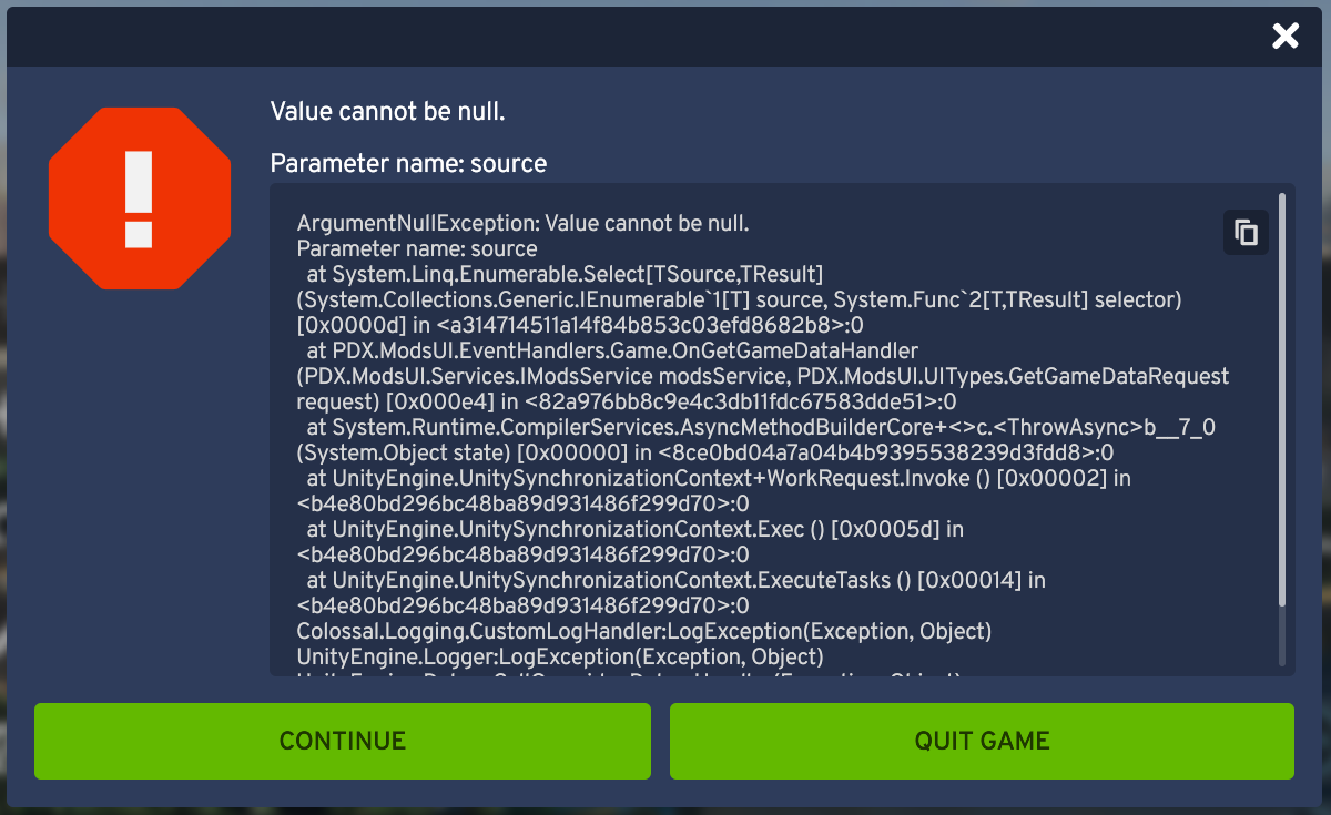 Error sitting at Menu | Paradox Interactive Forums