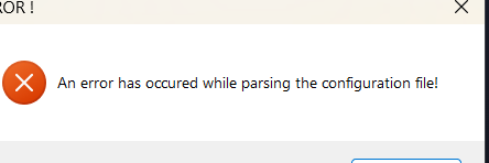 An error occurred while parsing the configuration file!/ I'm getting ...