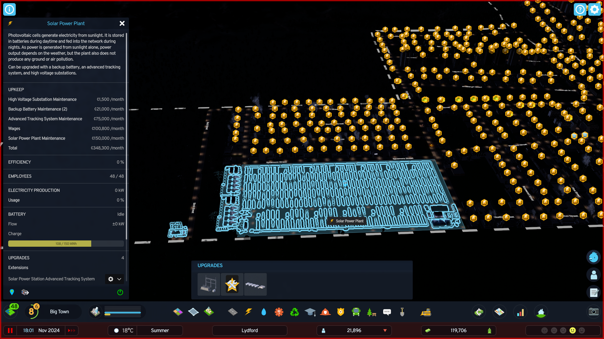 The battery banks of the solar power plant were not able to supply ...