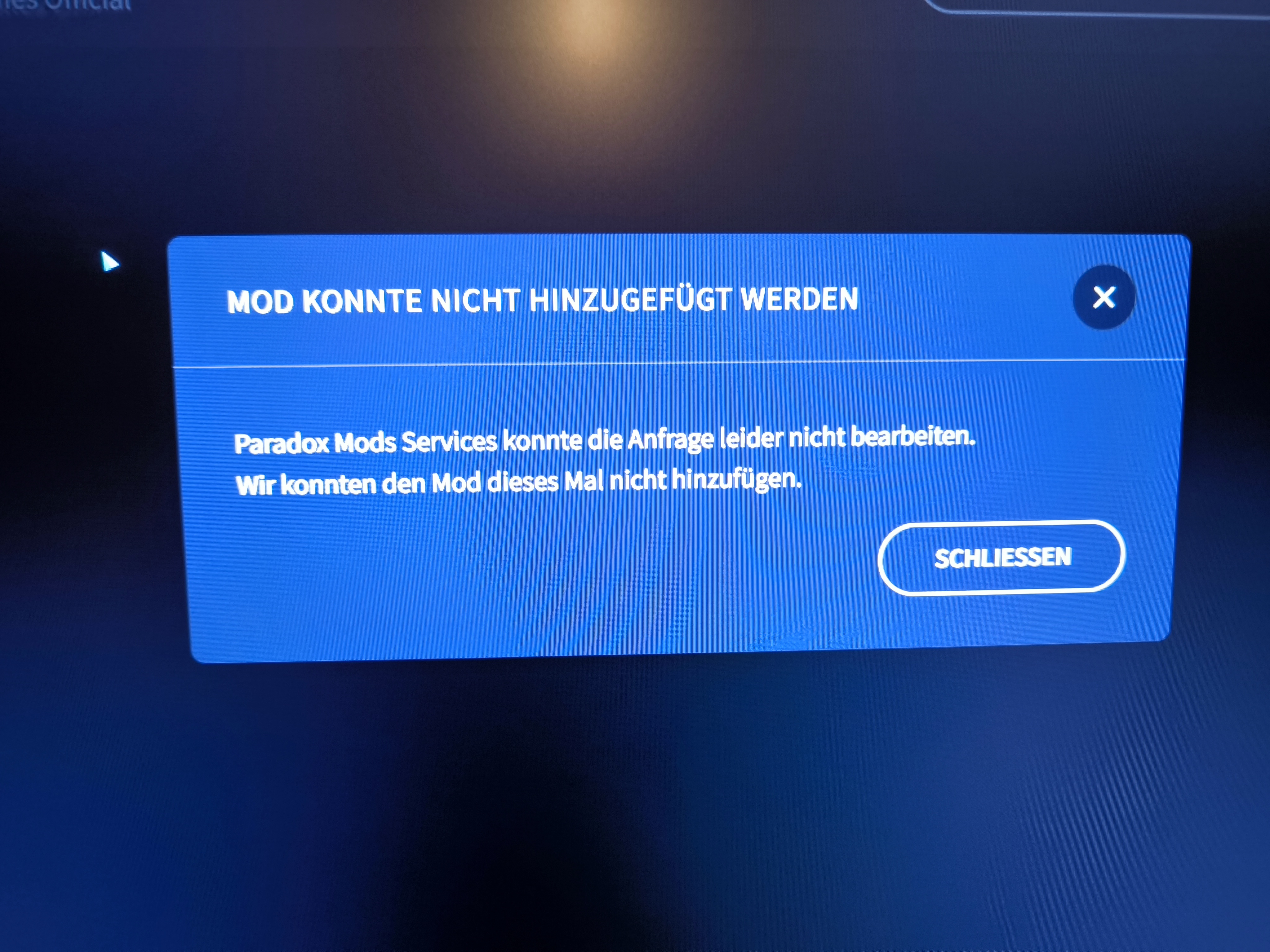 Can´t install Mods - Download doesn´t work - it says i am offline ...