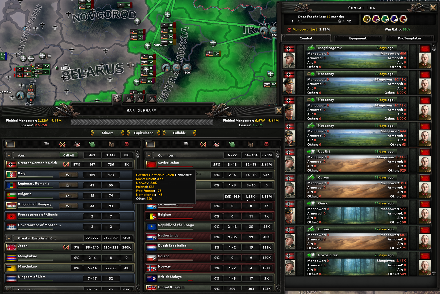one combat log says 8k casualties, other says 2.79M? which one is right ...