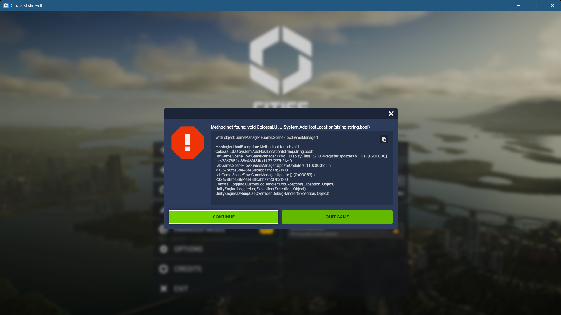 Give an error at menu | Paradox Interactive Forums
