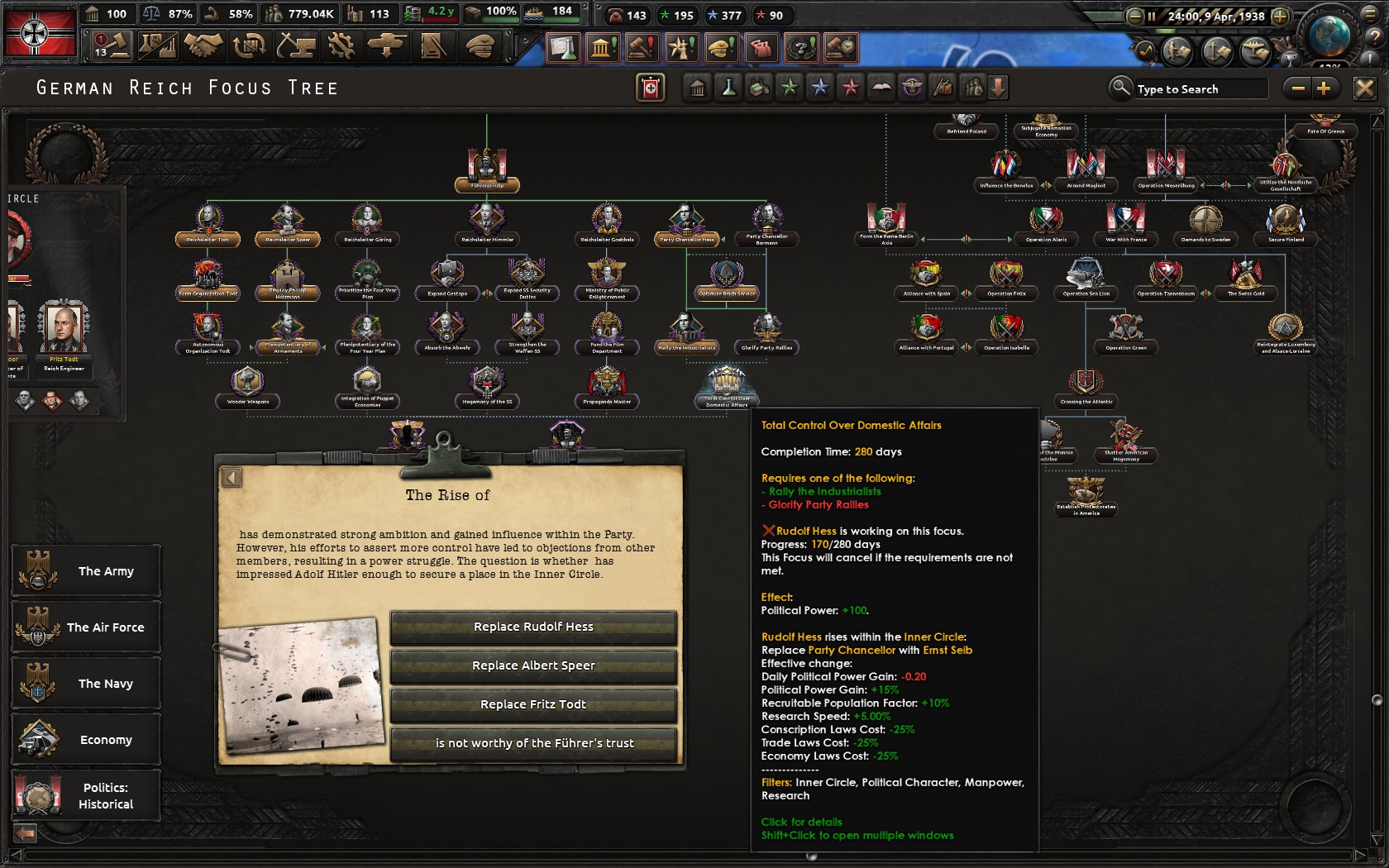 Confirmed - Albert Speer's Wonder Weapons focus will not complete ...