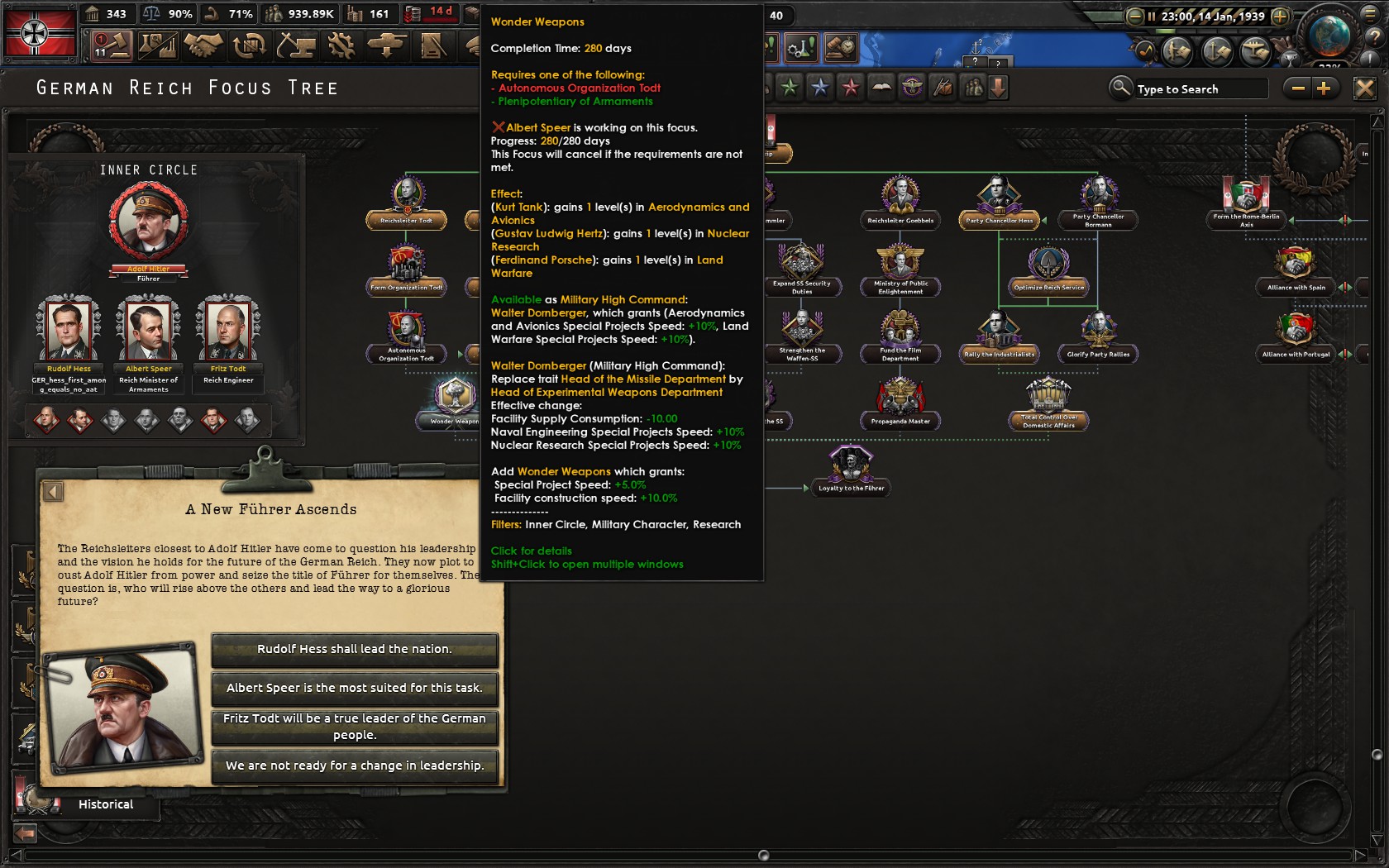 Confirmed - Albert Speer's Wonder Weapons focus will not complete ...