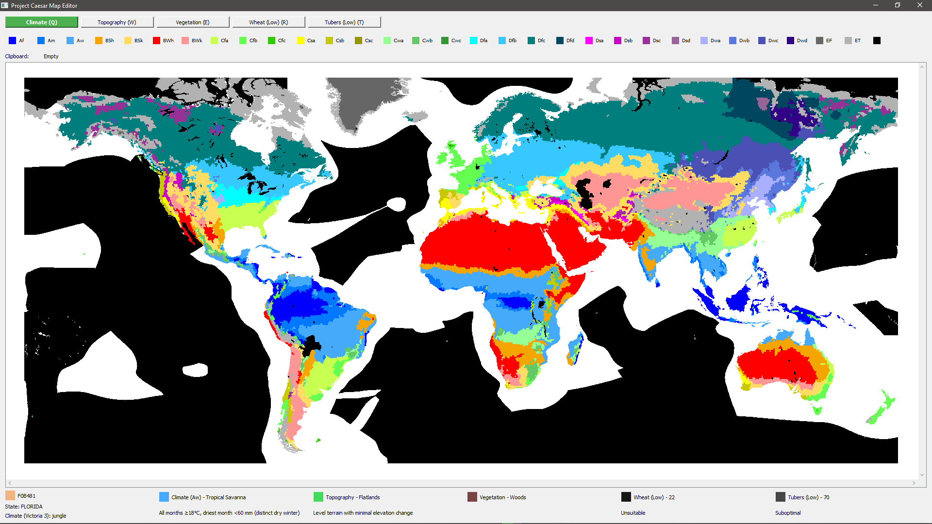 Maptype Terrain Created Feature Map Editor & provided game data system for climate ...