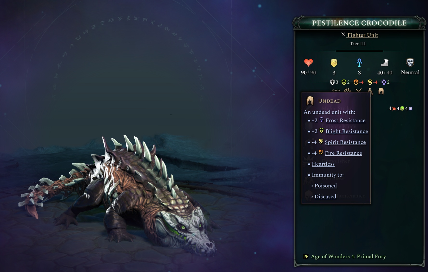 Not a Bug - Pestilence Crocodile is flagged as undead, bug or
