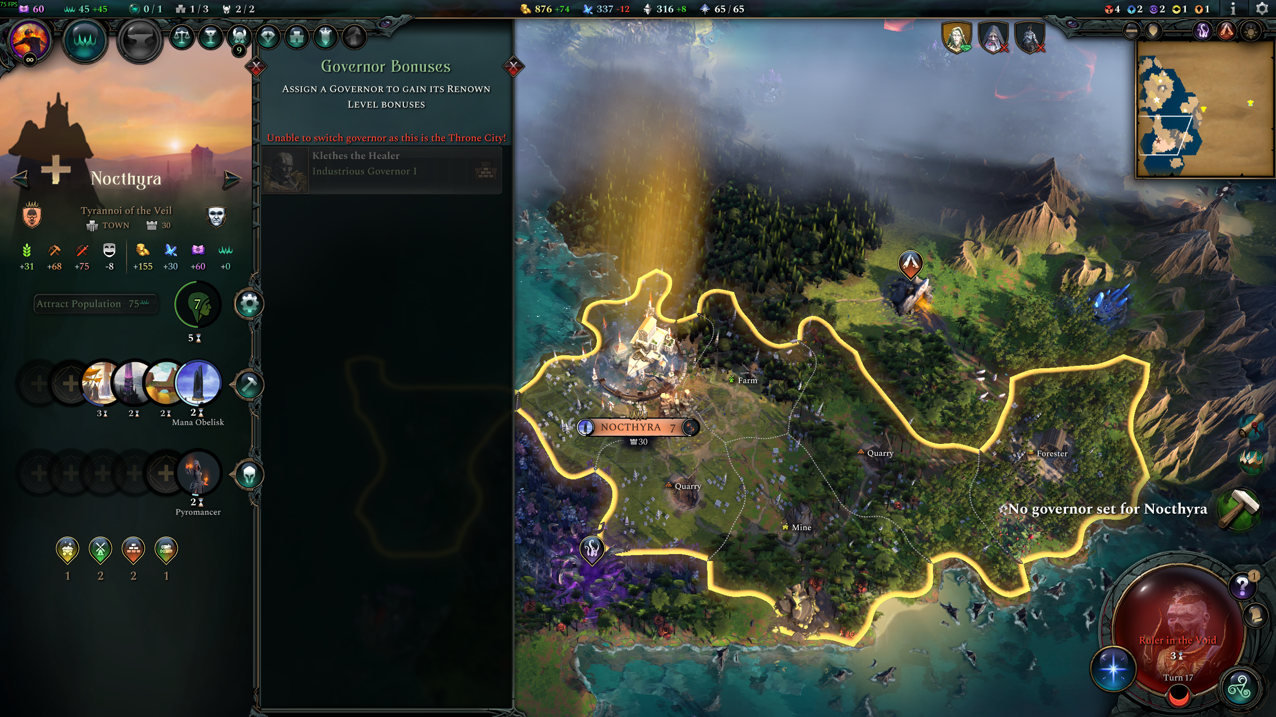 Void Ruler Ruler in the void, Throne city has no governor Pop-up? | Paradox ...