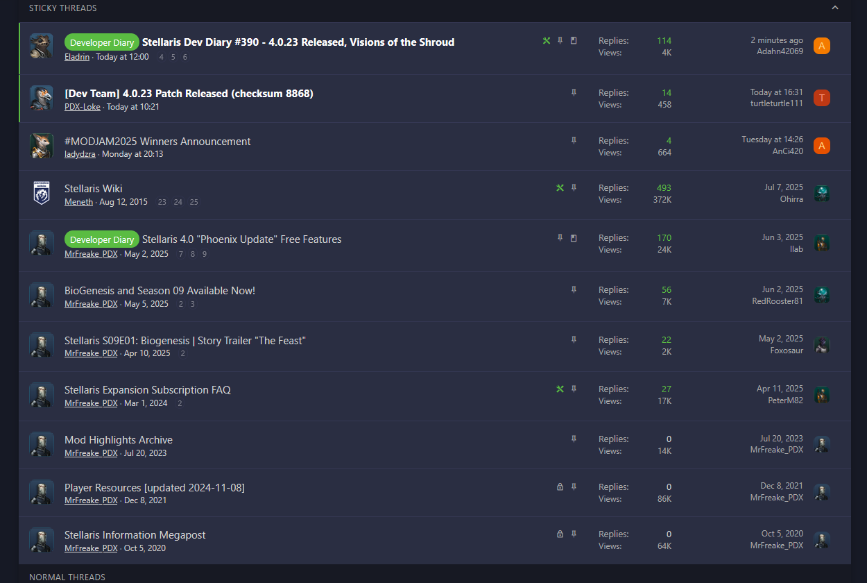 Stellaris forum page | Paradox Interactive Forums