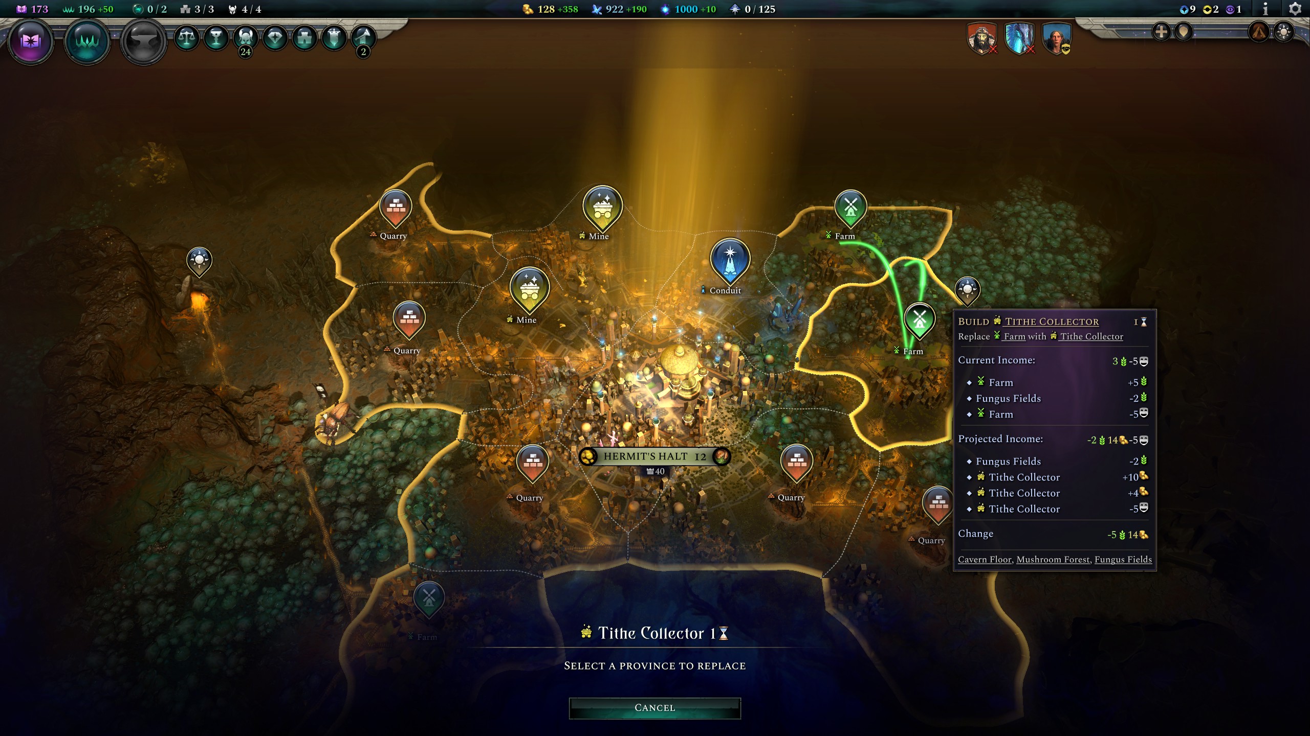 (EDIT: Nevermind it was targeting a province upstairs. ) Tithe ...