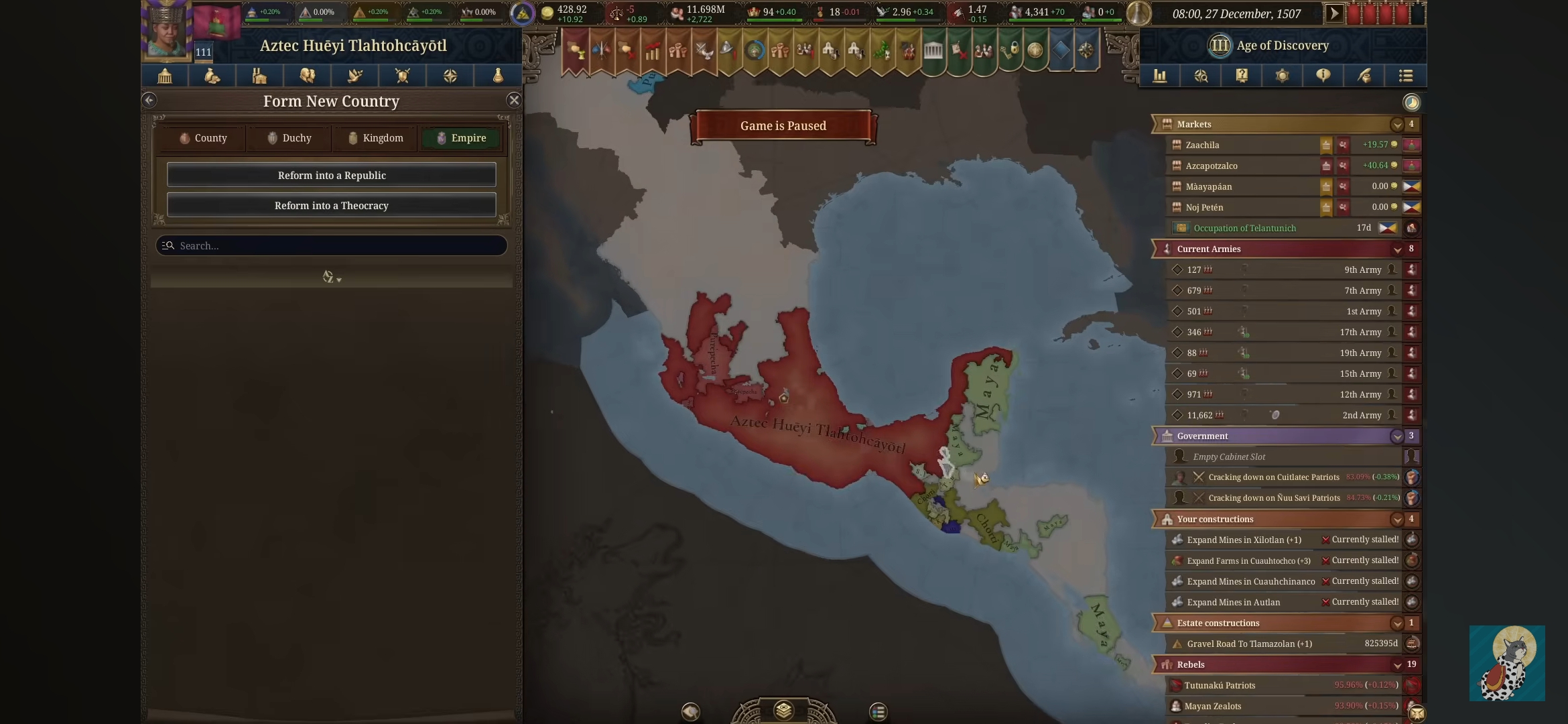 Zonal Aztec Database Module Aztec formable requirements are too high | Paradox Interactive Forums