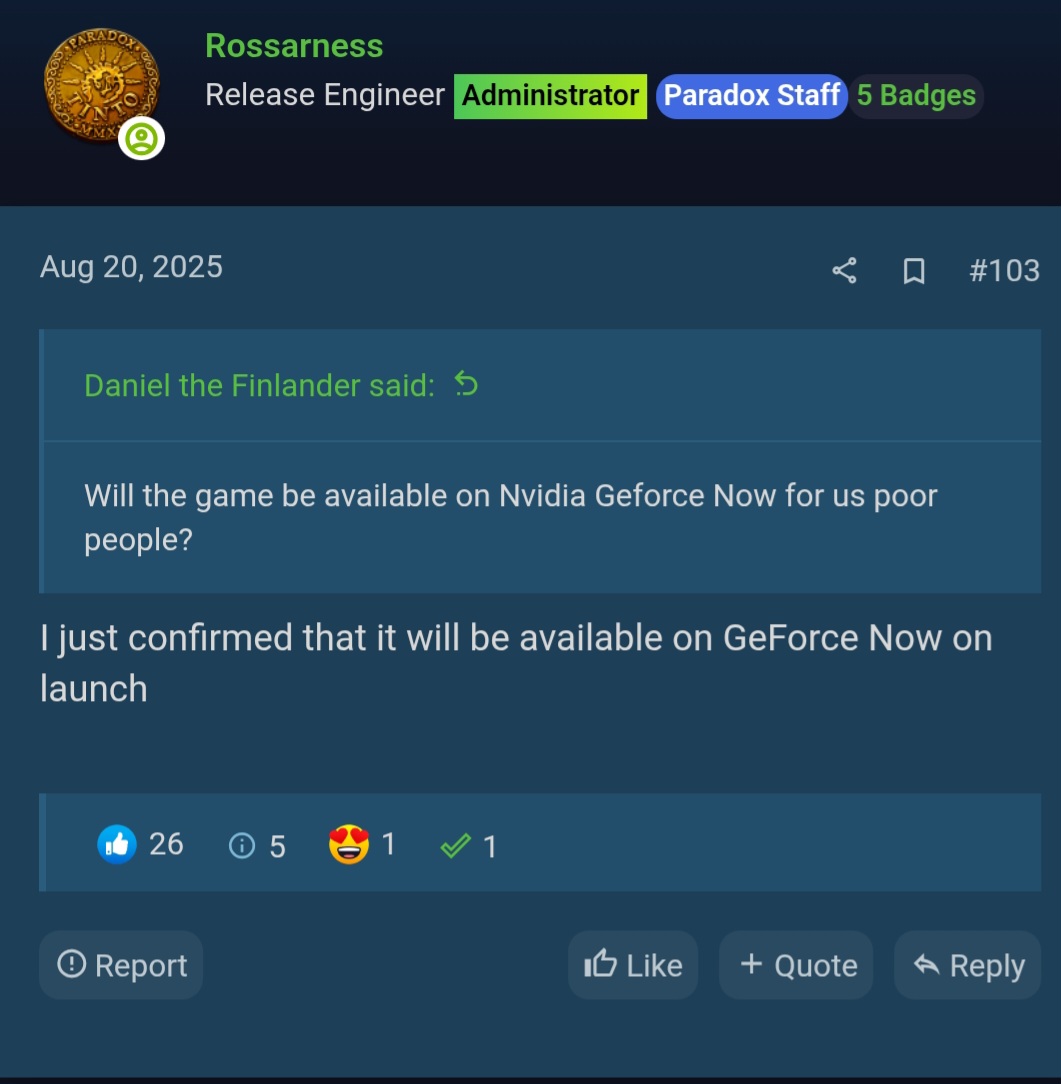 MEGATHREAD - GeForce Now Questions | Page 4 | Paradox Interactive Forums