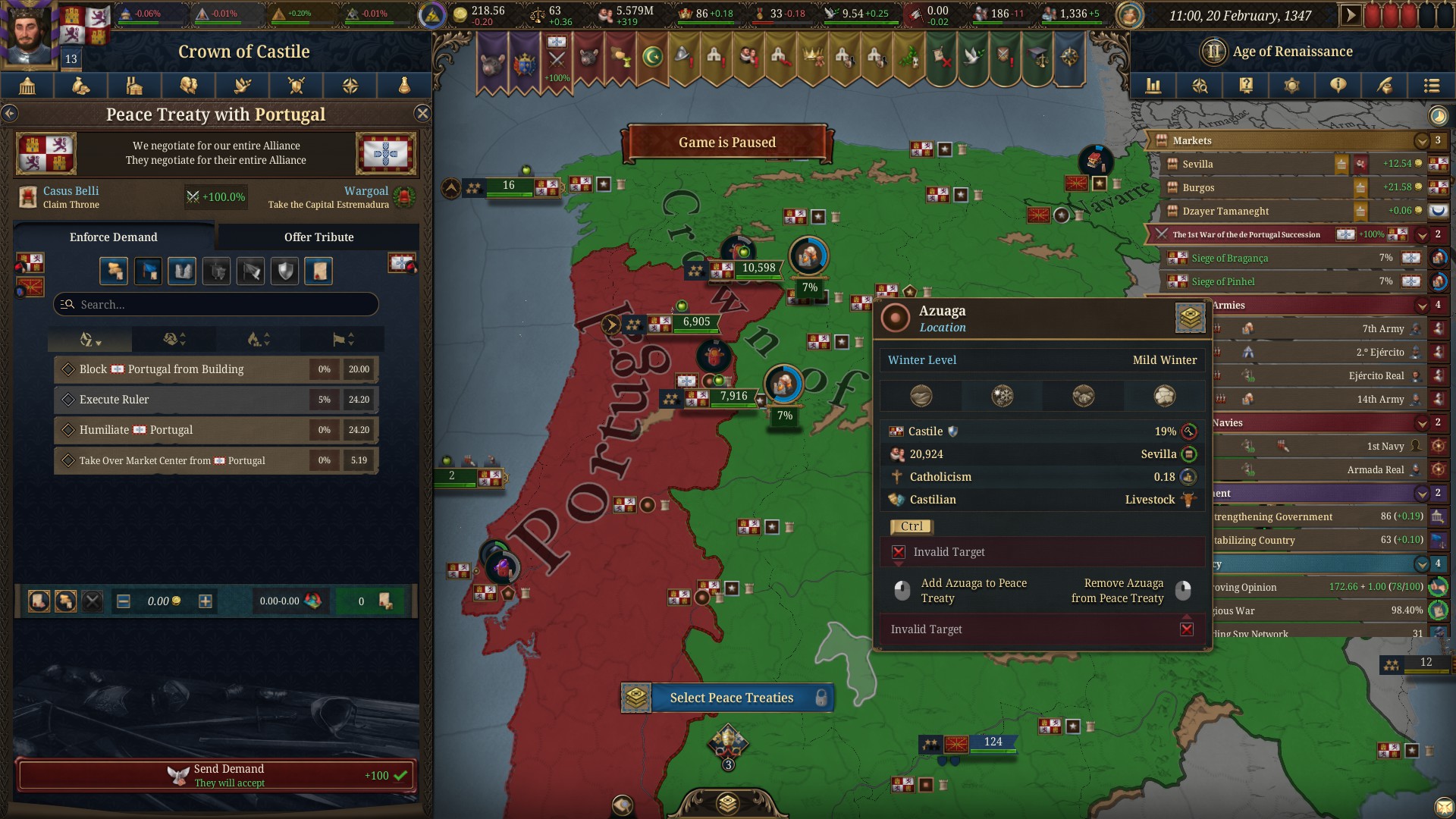 Castille-Portugal war of succesion bug | Paradox Interactive Forums