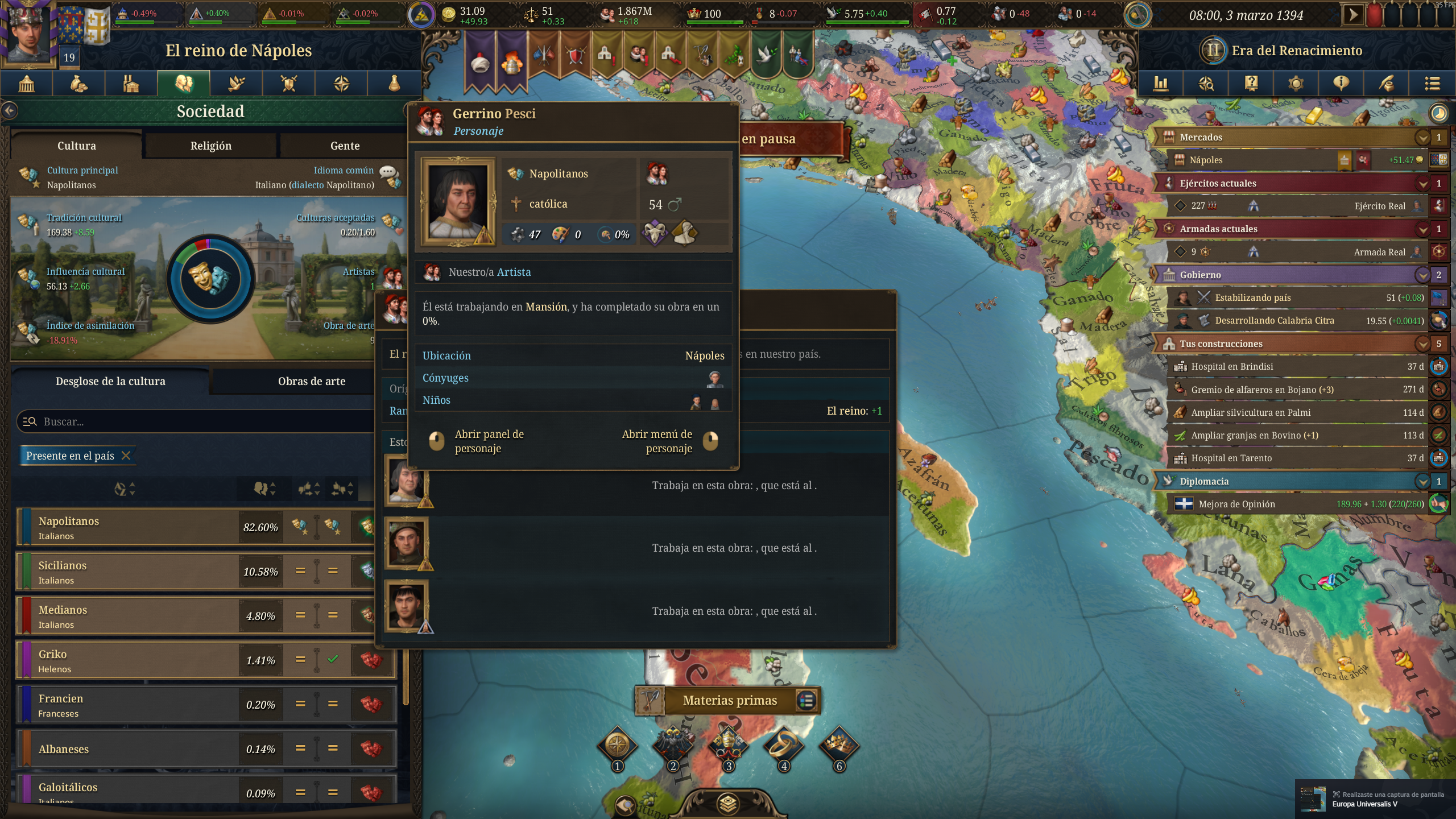 Artist stuck on 0% when creating work of art? | Paradox Interactive Forums