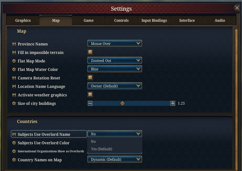 The default map settings option is not enabled by default. | Paradox ...