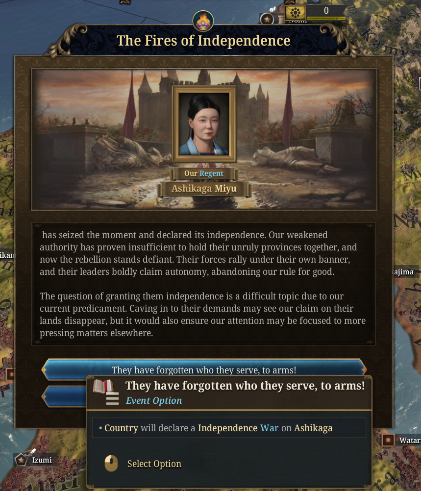 Non-existing country declaring independence | Paradox Interactive Forums
