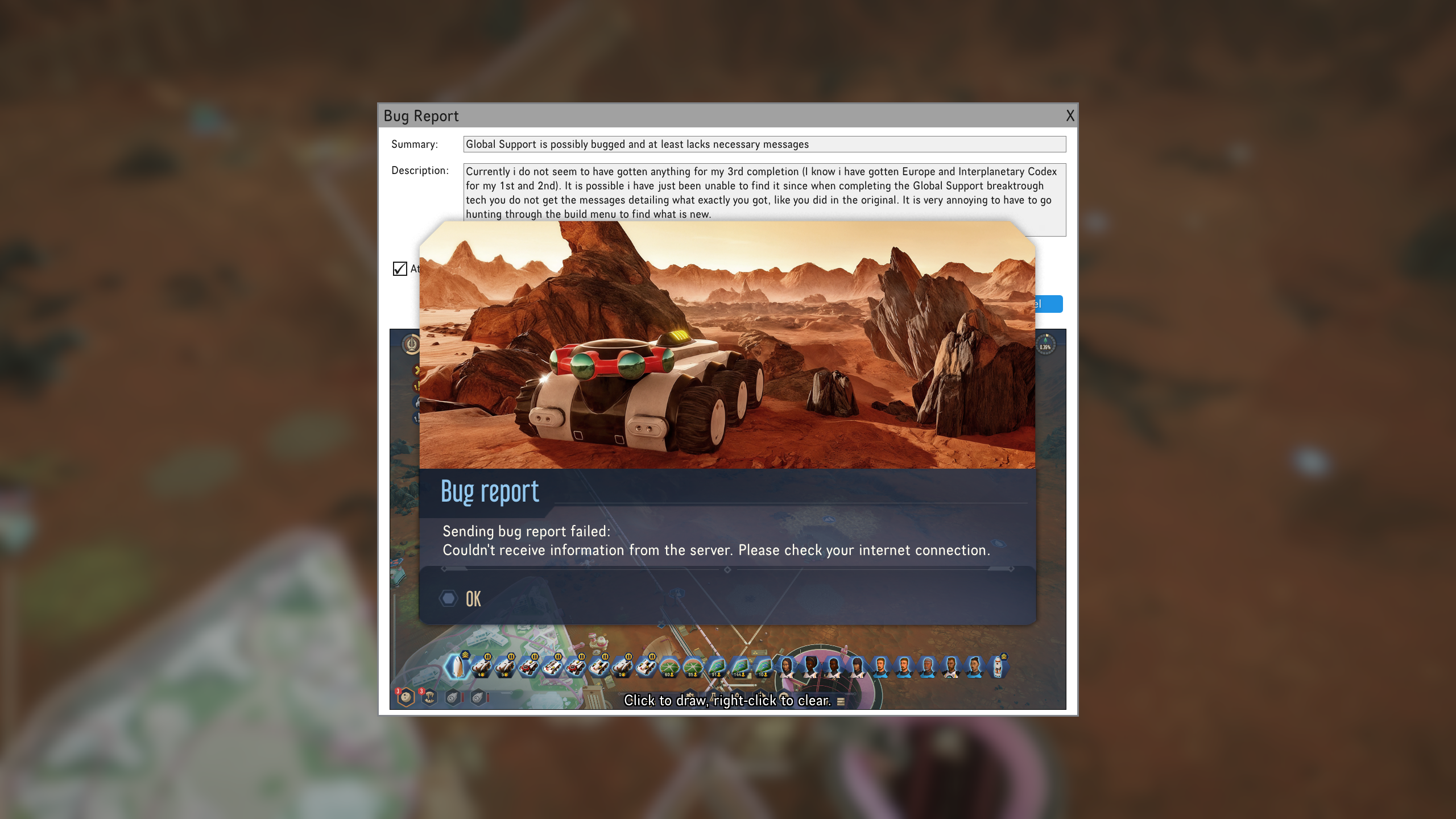 Response of bitbull to Surviving Mars Relaunched Bug Report Form ...