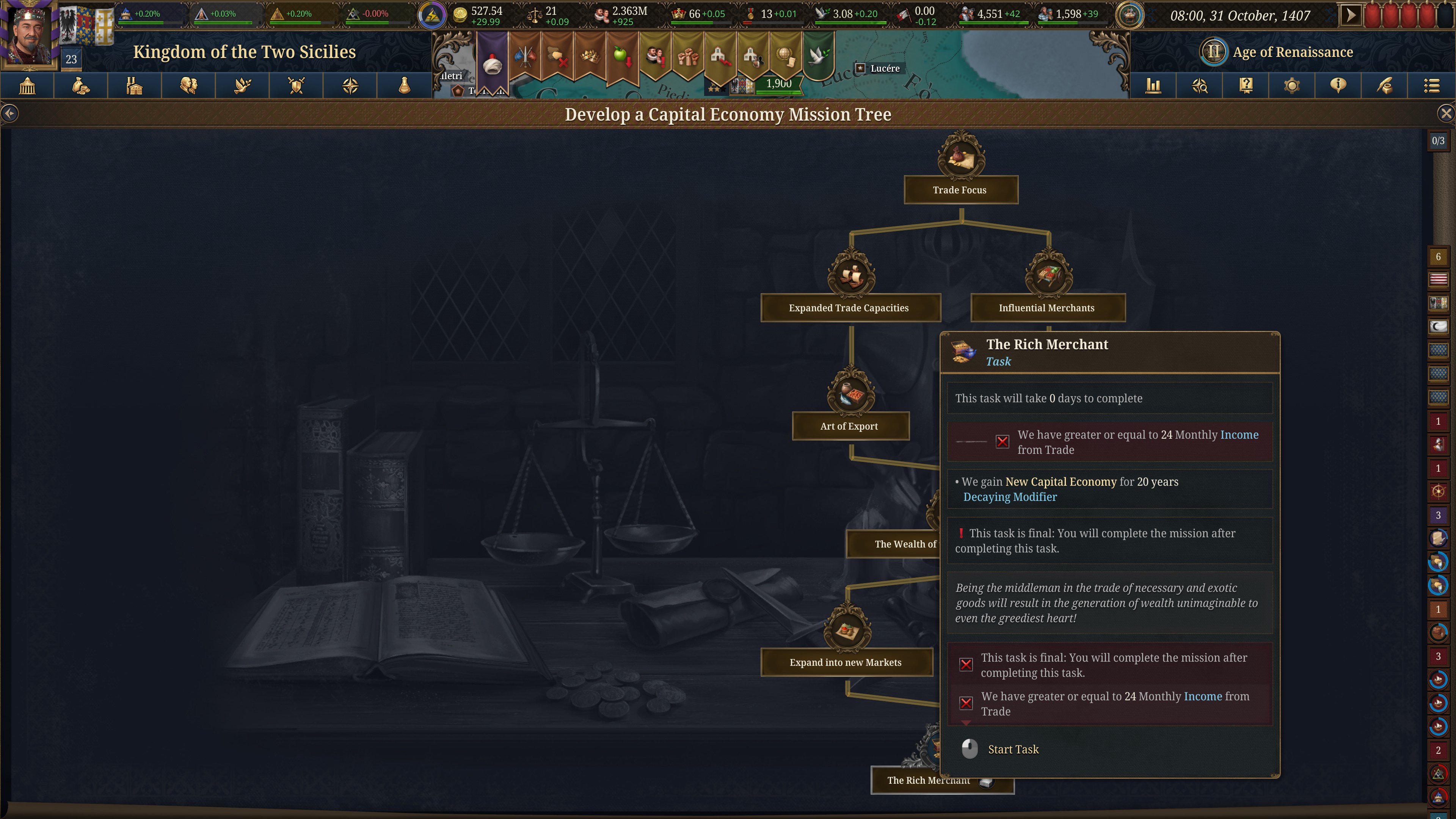 Unable to proc and end 'The Rich Merchant' mission from Economic ...