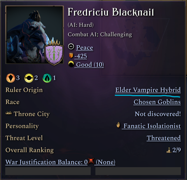 Elder Vampire Hybrid Shows Up As Random NPC Ruler Even Though Disabled ...