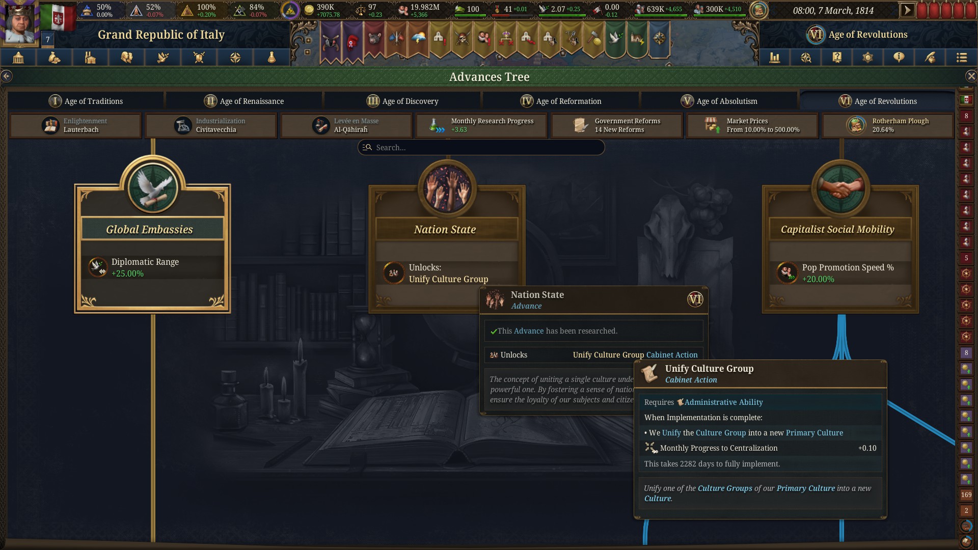 In Review - Unify culture option does not appear after researching ...