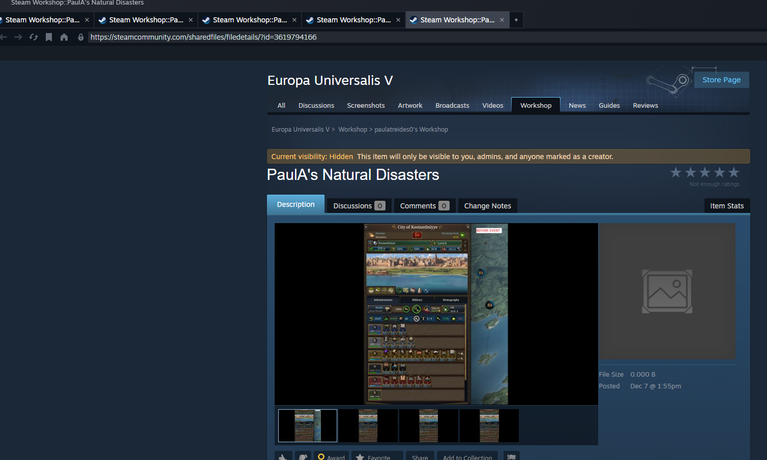 Trouble Uploading Mod to Steam Workshop | Paradox Interactive Forums