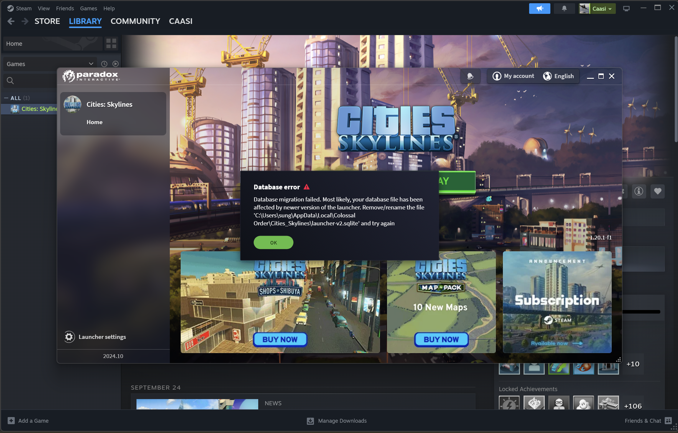 Error message when launching the game from steam | Paradox Interactive ...