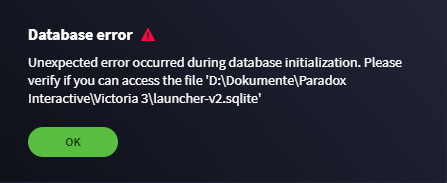 Error message in the launcher across all games | Paradox Interactive Forums