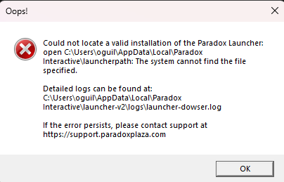 Launcher's bug | Paradox Interactive Forums