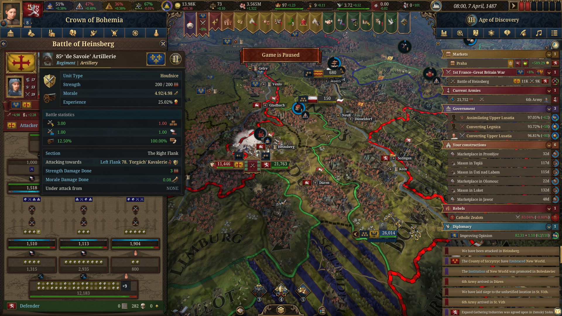 EU5 1.0.10/1.1.1 : Performance, economy, warfare, disease, situation ...