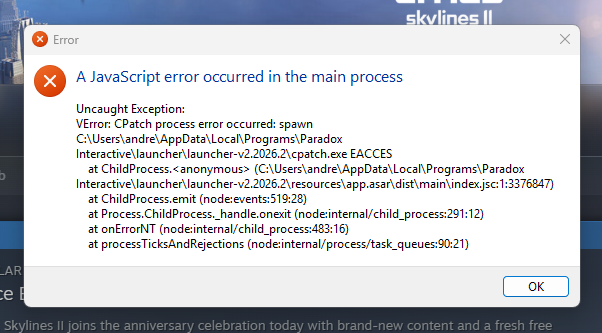 Unknown JAVA script error | Paradox Interactive Forums