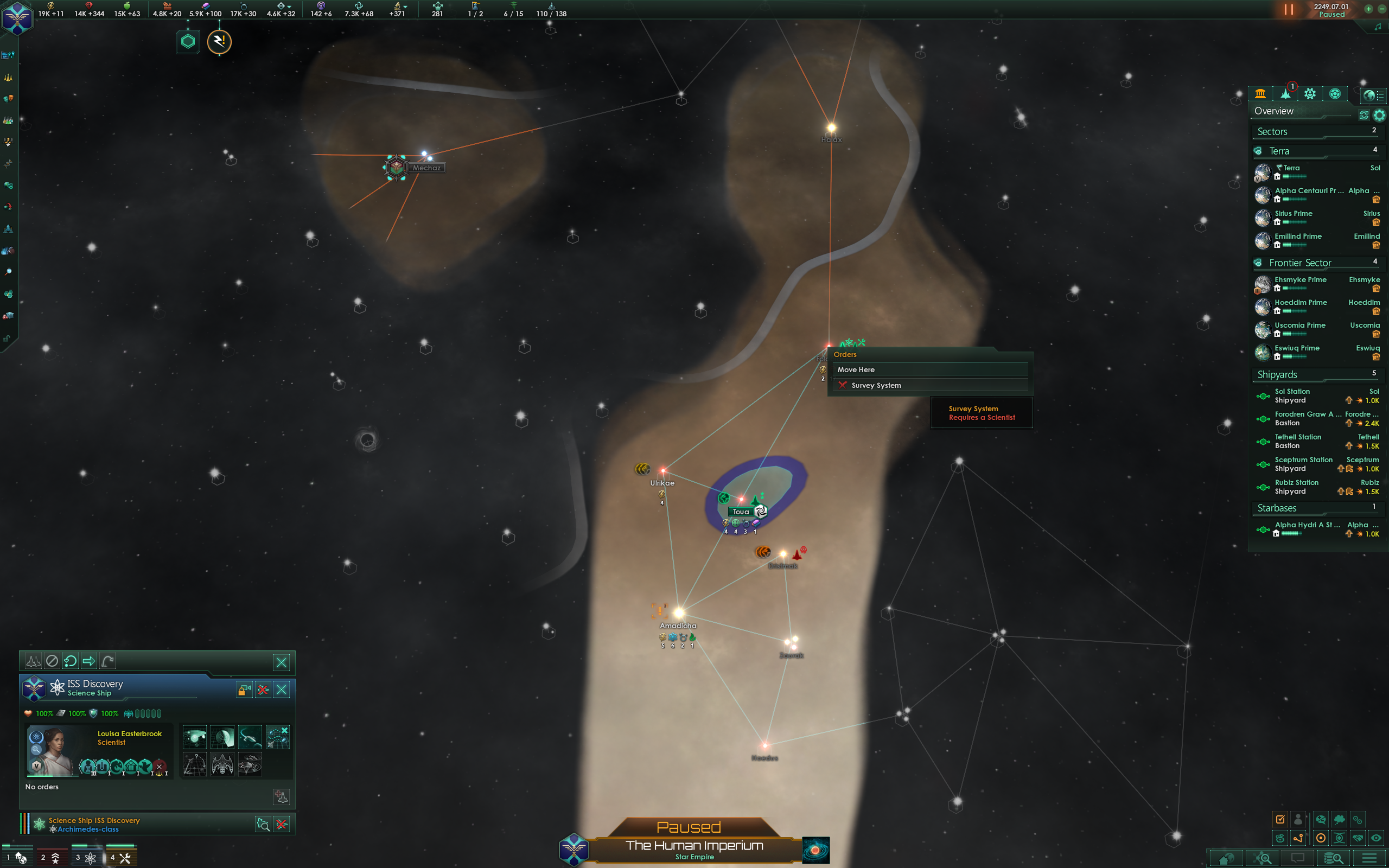 Science Ship won't survey a system | Paradox Interactive Forums