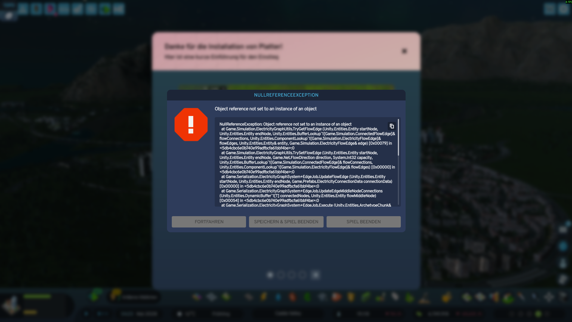 When starting the game and entering a broken save in safe mode, the ...