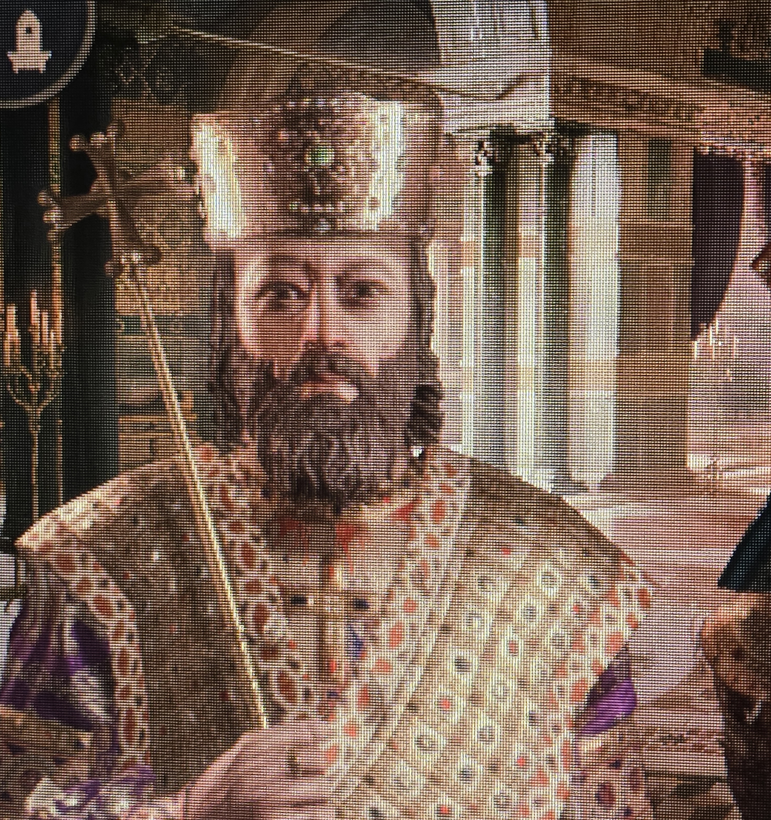 There is a strange pattern in the Byzantine emperor's robe loros ...