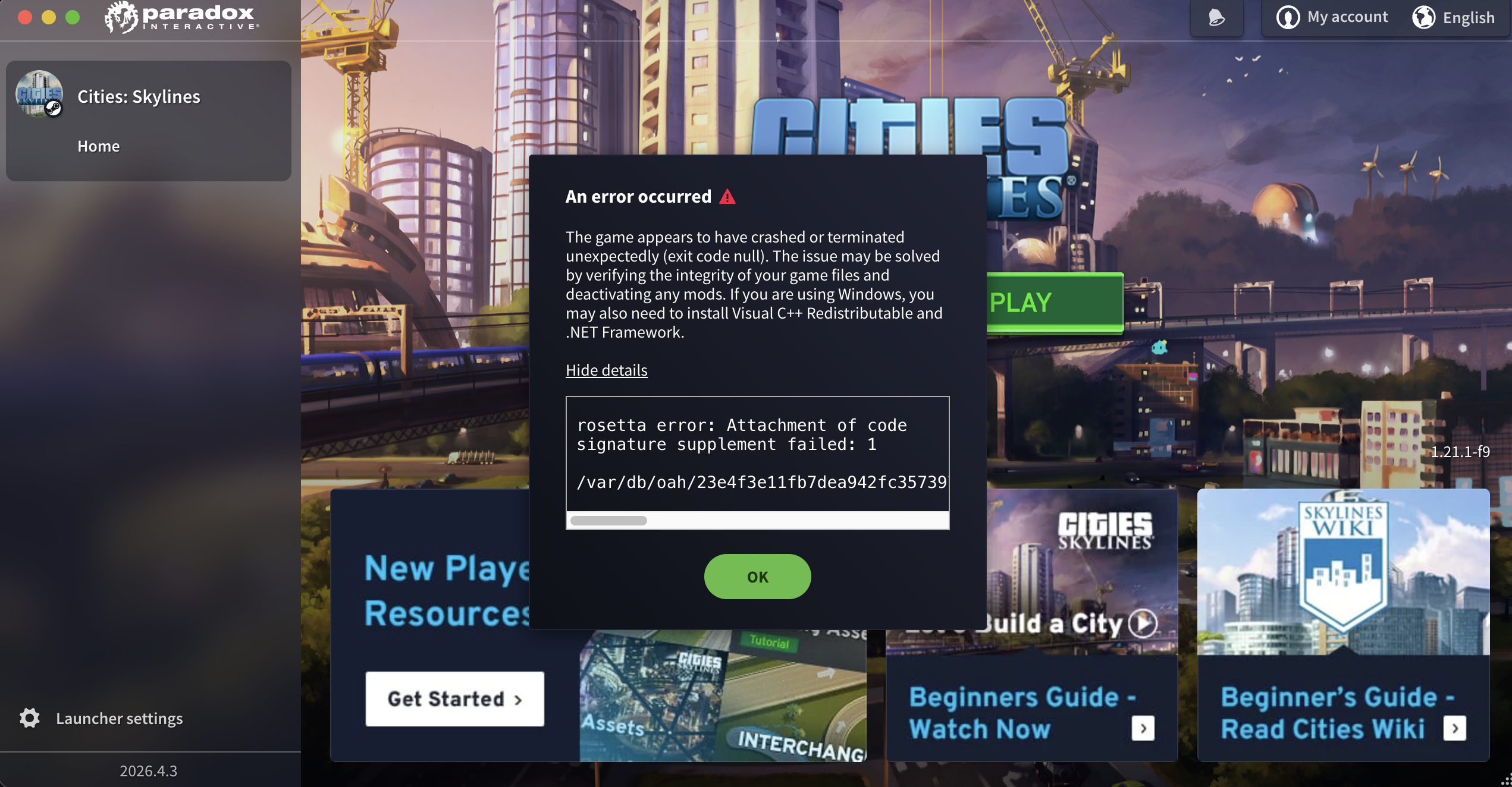 Following an update to the launcher today Cities Skylines does not ...