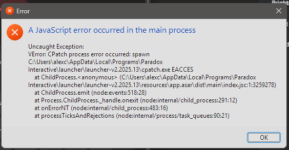 Solved: Individual Solution - Launcher Error | Paradox Interactive Forums