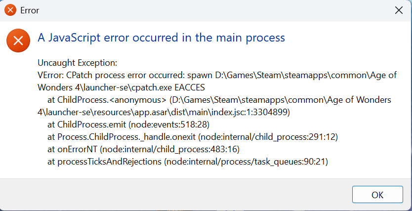 Duplicate - Launcher bug: A JavaScript error occurred in the main ...