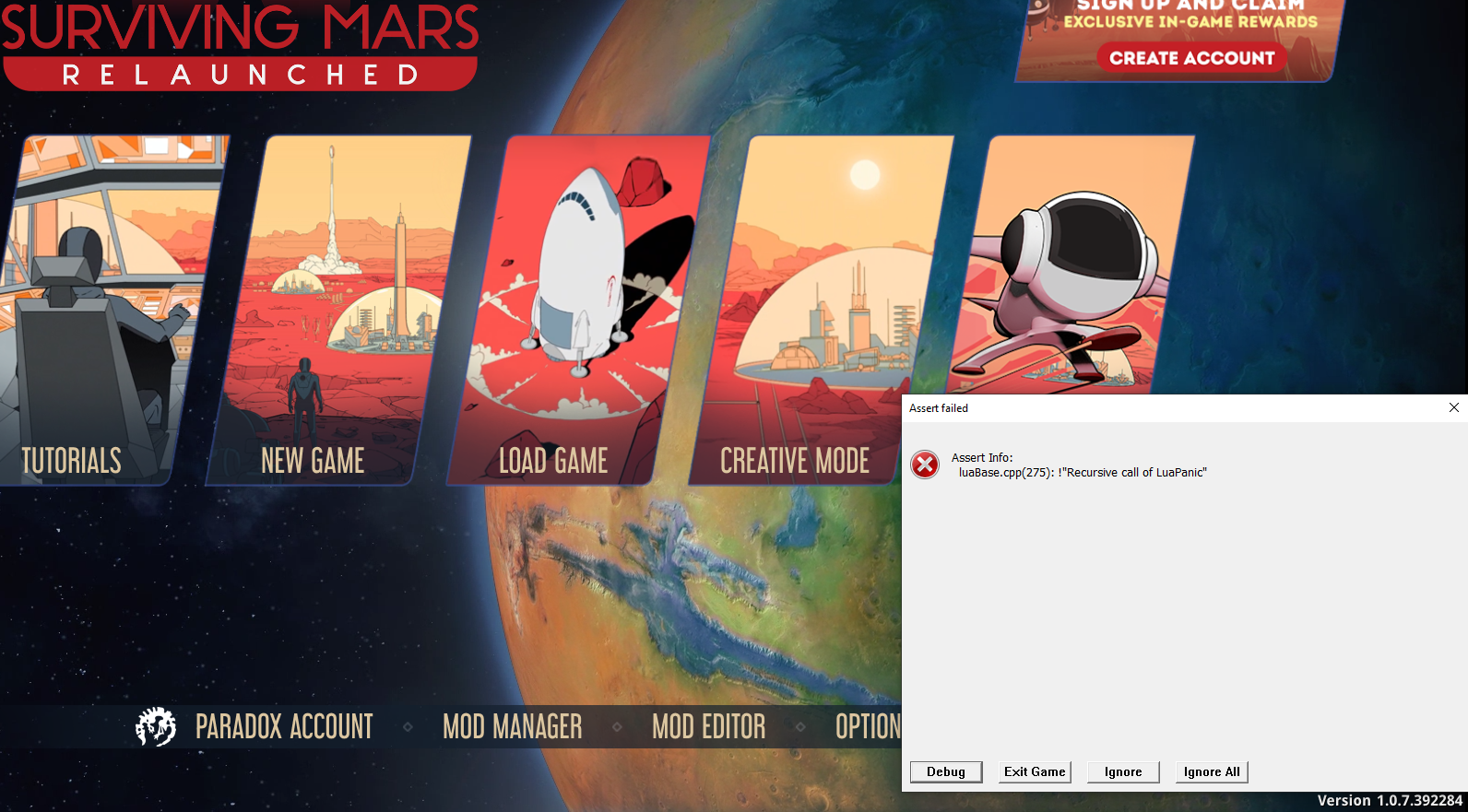 CTD Lua Panic still exists on 1.0.7 | Paradox Interactive Forums