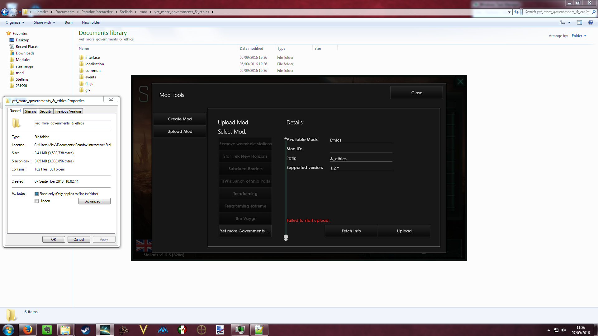 "Failed to start mod upload" | Paradox Interactive Forums